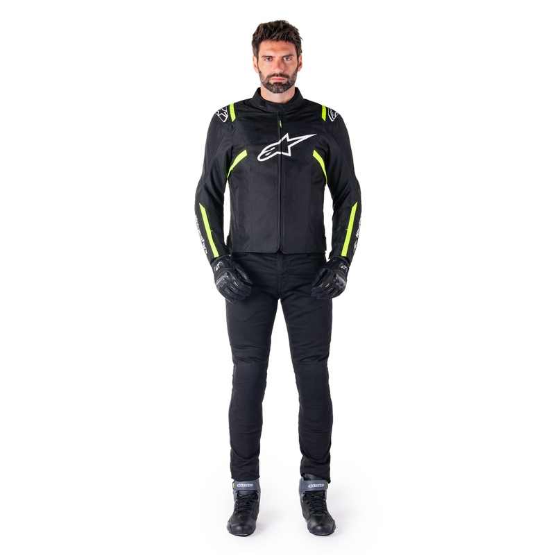 Alpinestars T-SPS 2 Nepremočljiva motoristična jakna črno-bela-fluo rumena