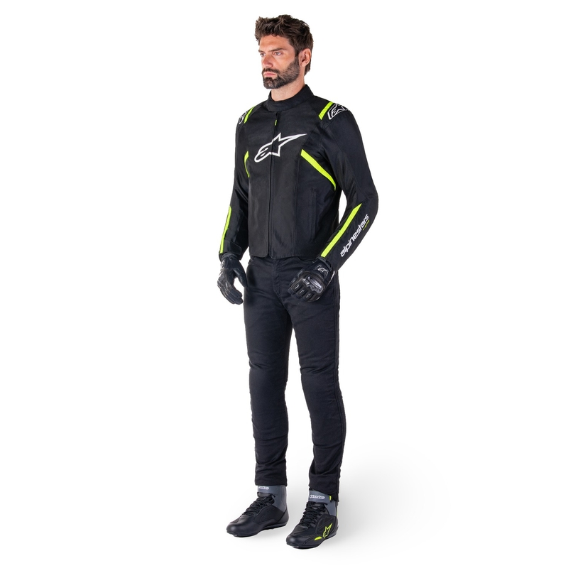 Alpinestars T-SPS 2 Nepremočljiva motoristična jakna črno-bela-fluo rumena