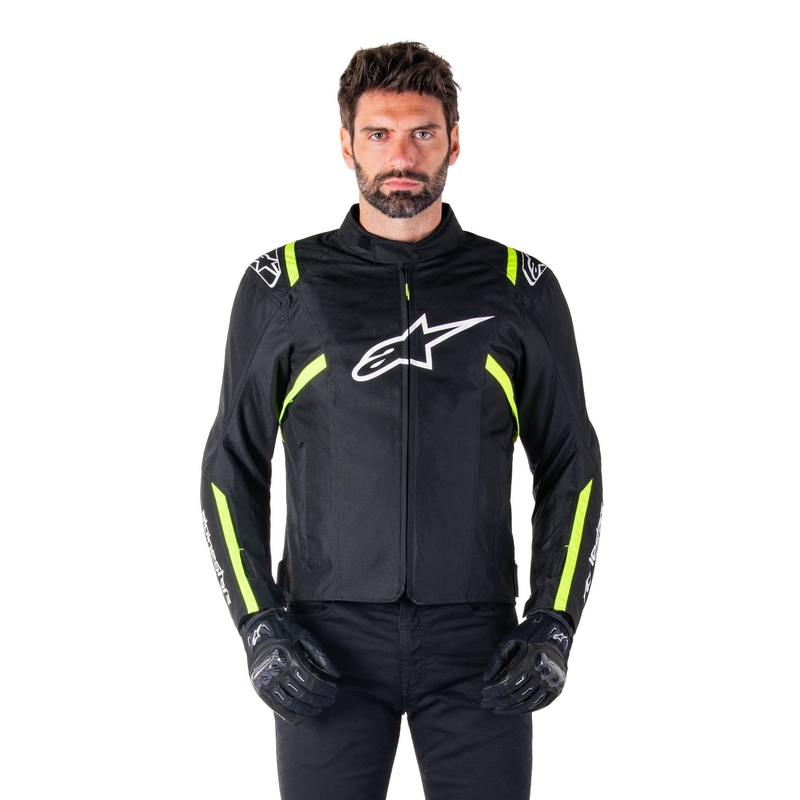 Alpinestars T-SPS 2 Nepremočljiva motoristična jakna črno-bela-fluo rumena