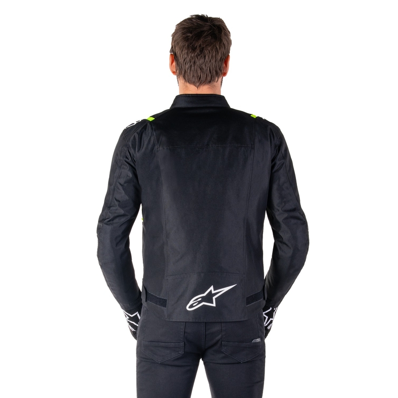 Alpinestars T-SPS 2 Nepremočljiva motoristična jakna črno-bela-fluo rumena