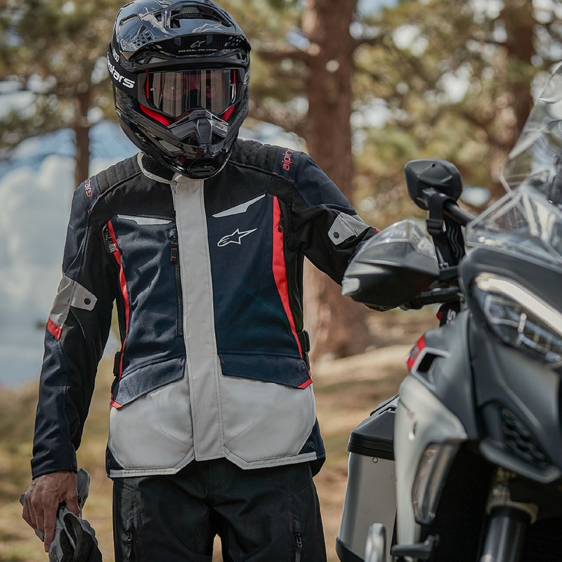 Alpinestars ST-1 Vodoodporna motoristična jakna temno modra-črno-rdeča