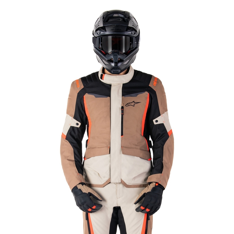 Alpinestars ST-1 nepremočljiva motoristična jakna kaki-peščeno-črna-fluo rdeča