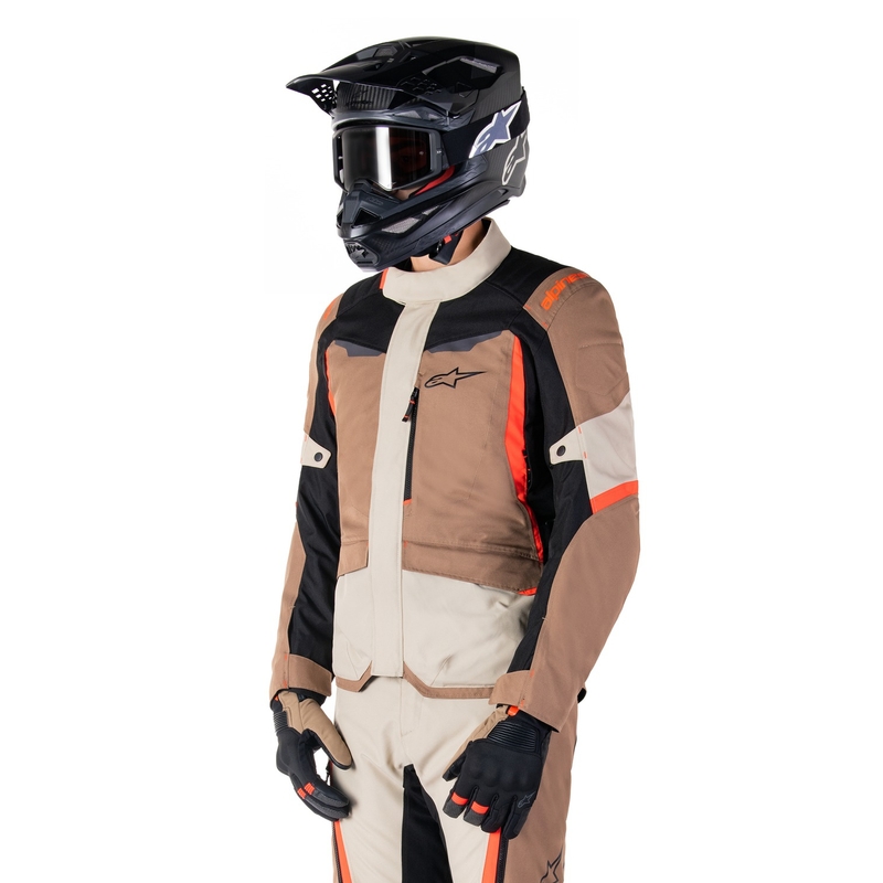 Alpinestars ST-1 nepremočljiva motoristična jakna kaki-peščeno-črna-fluo rdeča