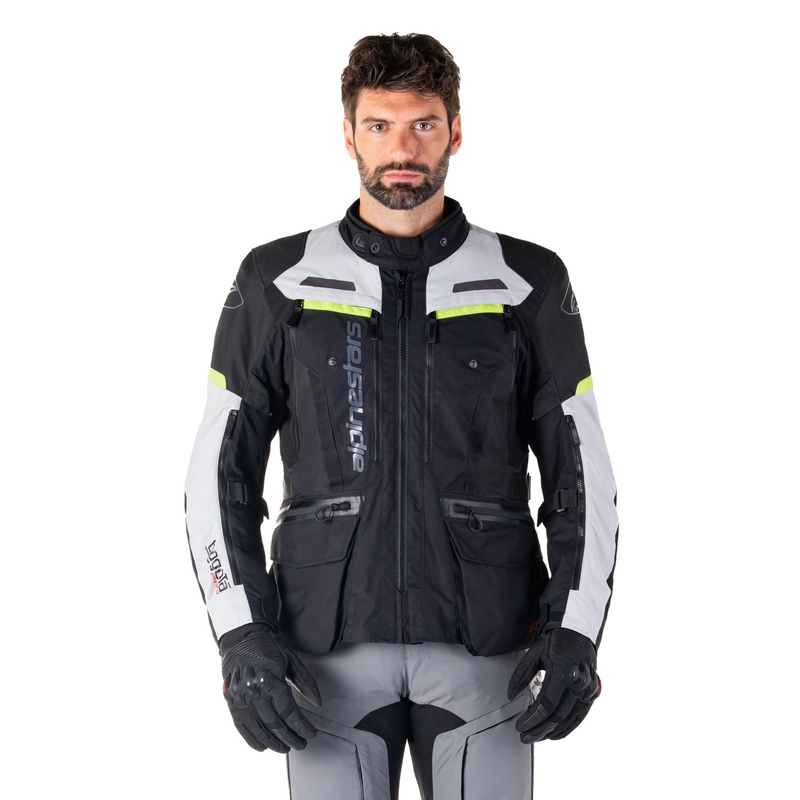 Alpinestars Bogota PRO Drystar motoristična jakna črno-sivo-fluo rumena