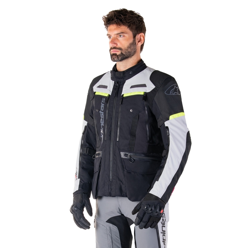 Alpinestars Bogota PRO Drystar motoristična jakna črno-sivo-fluo rumena
