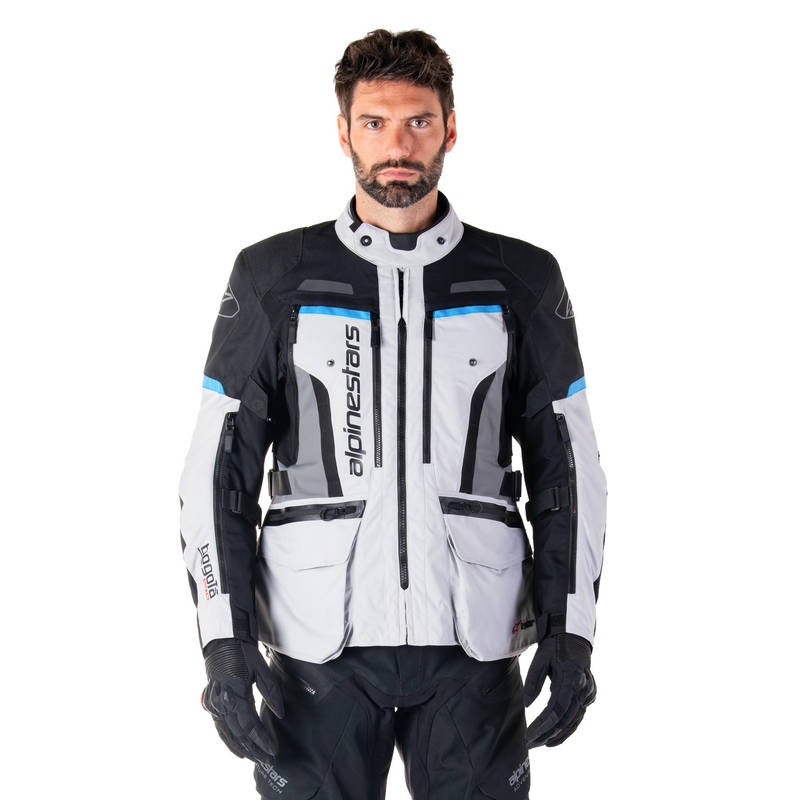 Alpinestars Bogota PRO Drystar motoristična jakna sivo-črno-modra