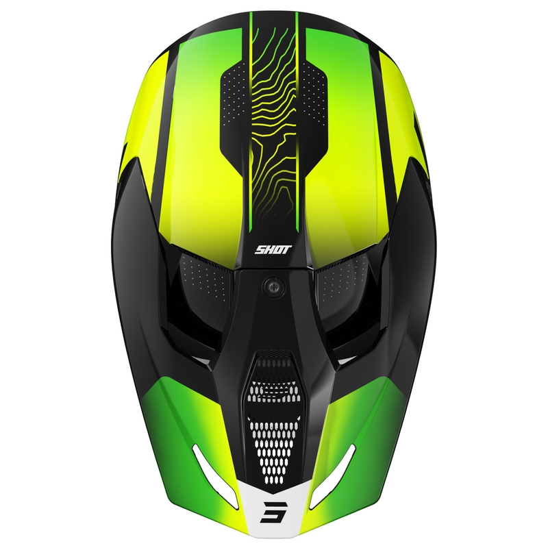Motokros čelada Shot Furious Apex fluo rumeno-črna