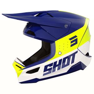 Motokros čelada Shot Furious League modro-fluo rumena
