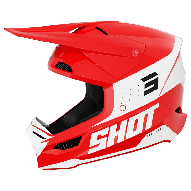Motokros čelada Shot Furious League rdeče-bela