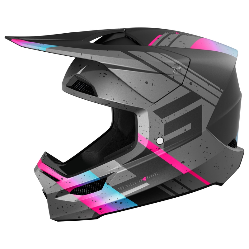 Motokros čelada Shot Furious Mirage modro-roza