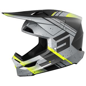 Motokros čelada Shot Furious Mirage sivo-fluo rumena