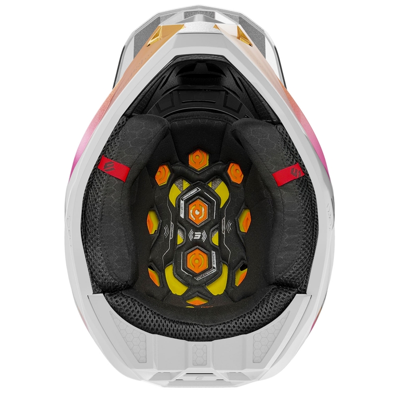Motokros čelada Shot Lite Ultra biserno modro-oranžno-roza