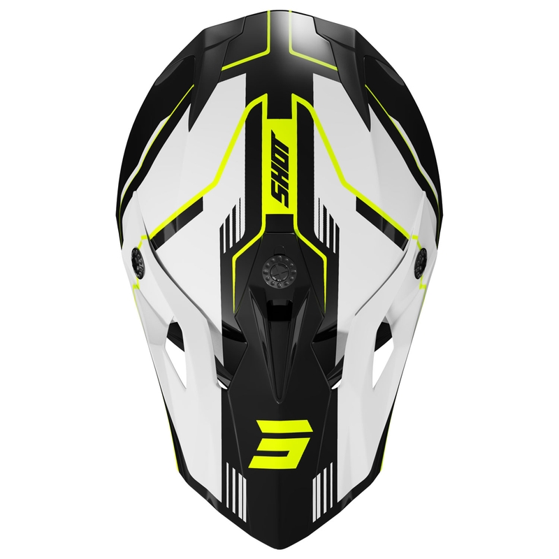Motokros čelada Shot Pulse Lines črno-fluo rumena