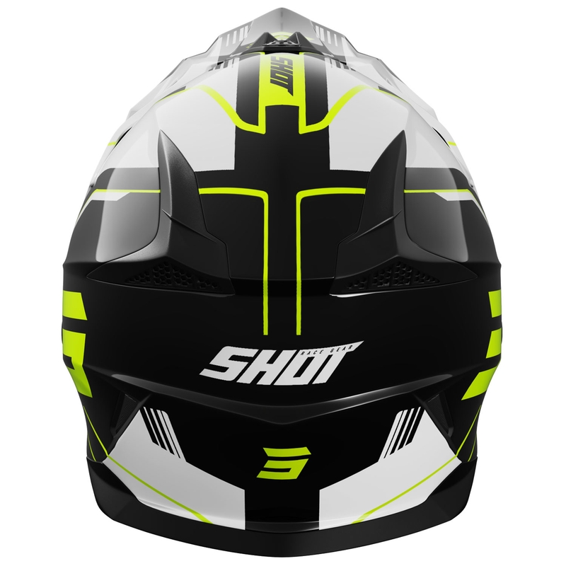 Motokros čelada Shot Pulse Lines črno-fluo rumena