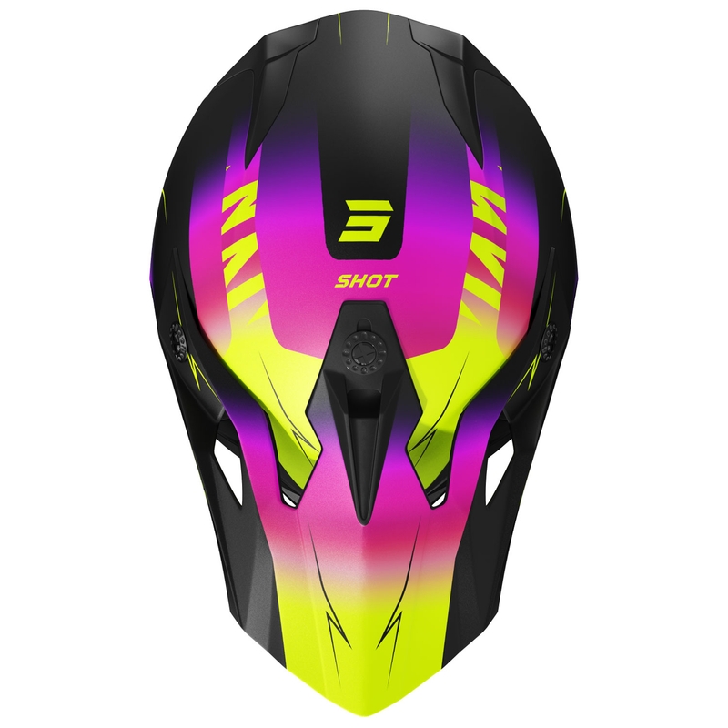 Motokros čelada Shot Pulse X-Trem mat roza-fluo rumena