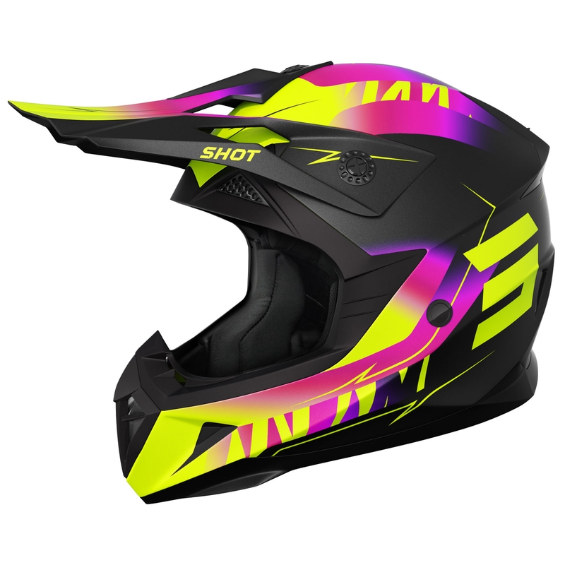 Motokros čelada Shot Pulse X-Trem mat roza-fluo rumena