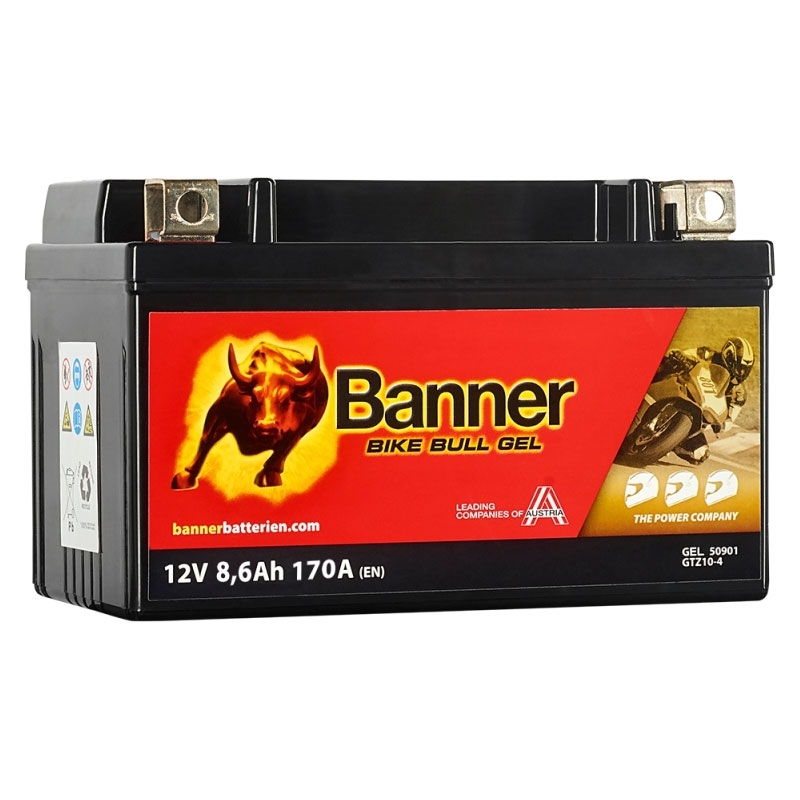 Gel motoristična baterija Banner Bike Bull GEL 509 01/BGTZ10-S - GTZ10-S 12V, 8.6Ah, 170A