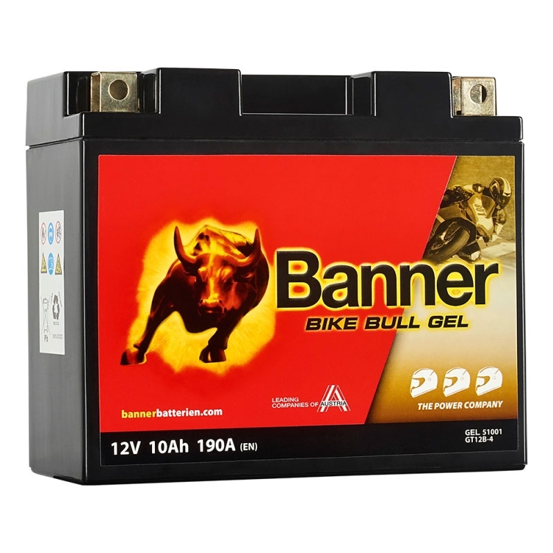 Gel akumulator za motorje Banner Bike Bull GEL 510 01/BGT12B-4 - GT12B-4 12V, 10Ah, 190A