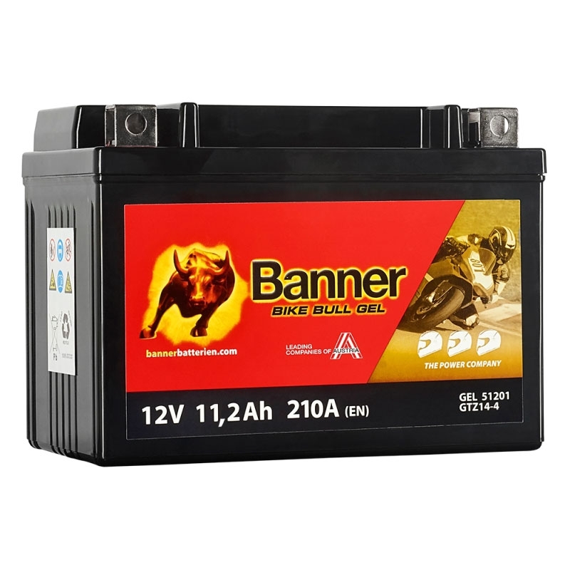 Gel motoristična baterija Banner Bike Bull GEL 512 01/BGTZ14-S - GTZ14-S 12V, 11.2Ah, 210A