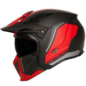 Odprta čelada z masko MT Streetfighter SV S TWIN C5 črno-rdeča