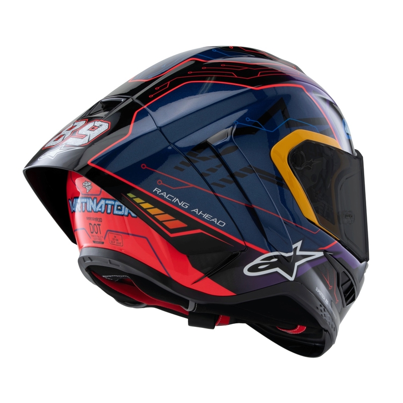 Alpinestars Supertech R-10 Limited Edition Martinator Jorge Martin Integral motoristična čelada modra-vijolična-rdeča-rumena