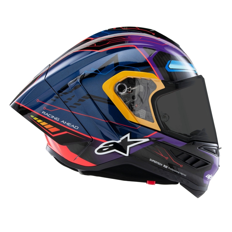 Alpinestars Supertech R-10 Limited Edition Martinator Jorge Martin Integral motoristična čelada modra-vijolična-rdeča-rumena