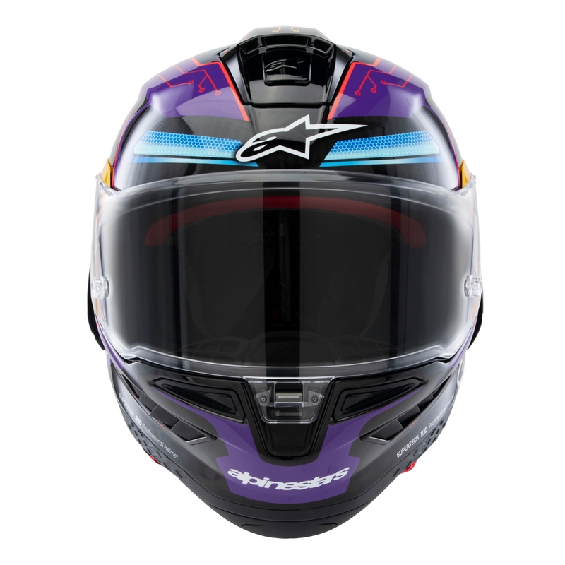 Alpinestars Supertech R-10 Limited Edition Martinator Jorge Martin Integral motoristična čelada modra-vijolična-rdeča-rumena