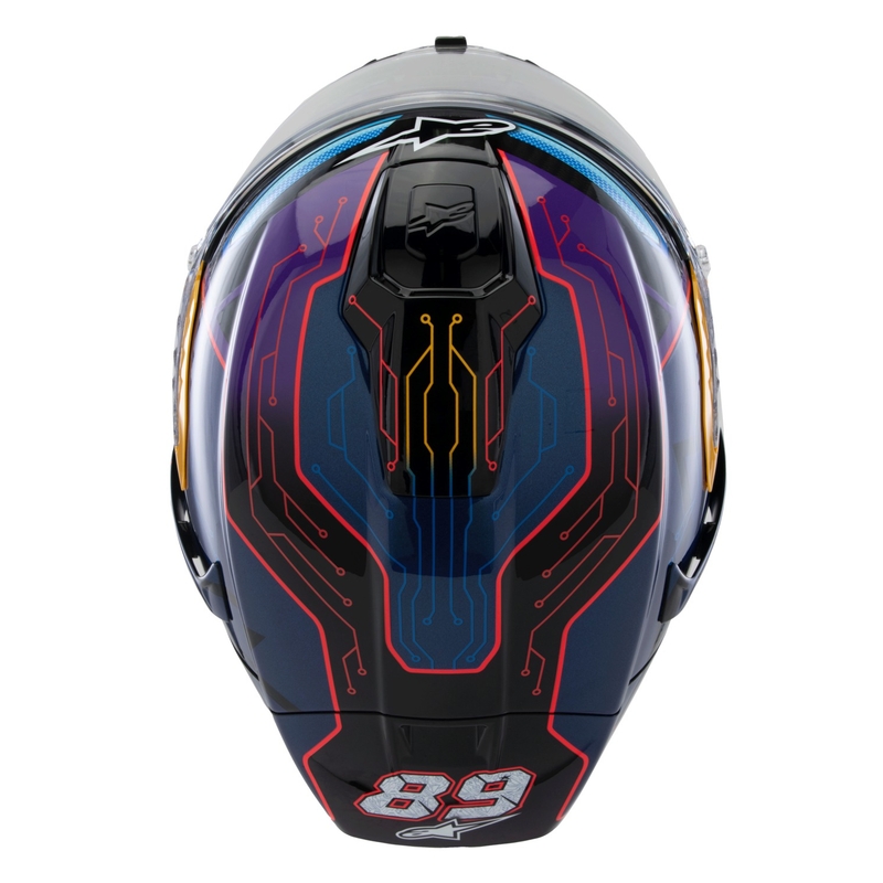 Alpinestars Supertech R-10 Limited Edition Martinator Jorge Martin Integral motoristična čelada modra-vijolična-rdeča-rumena