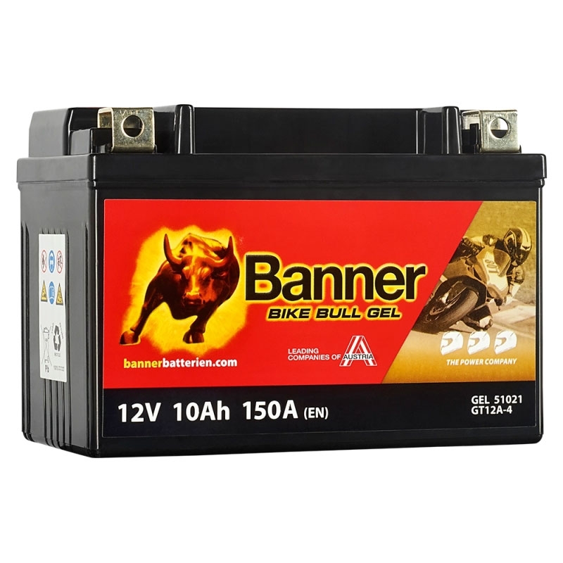 Gel motoristična baterija Banner Bike Bull GEL 510 21/BGTX12A-4 -GTX12A-4 12V, 10Ah, 150A