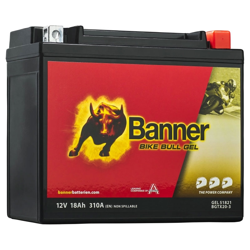 Gel motoristična baterija Banner Bike Bull GEL 518 21/BGTX20-3 - GTX20-3 12V, 18Ah, 310A