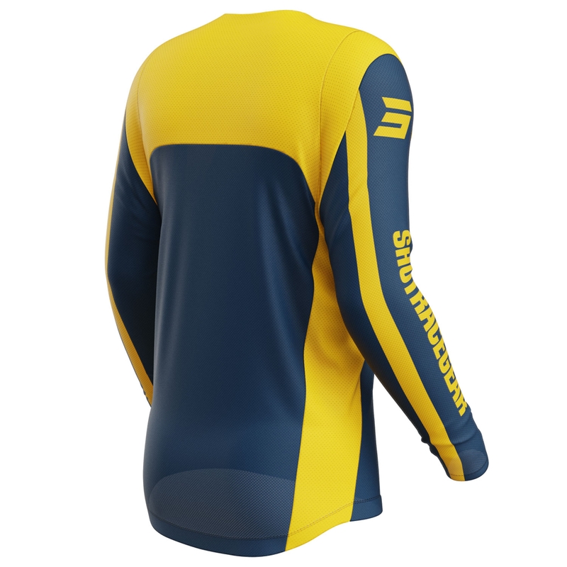 Motokros majica Shot Contact Mythic modro-rumena