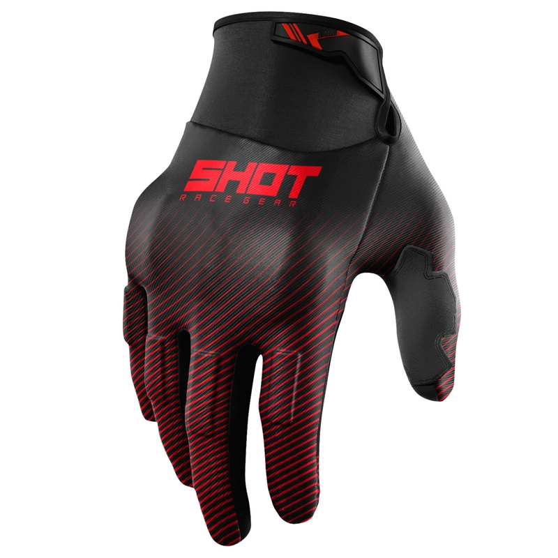Rokavice za motokros Shot Drift Rim rdeče
