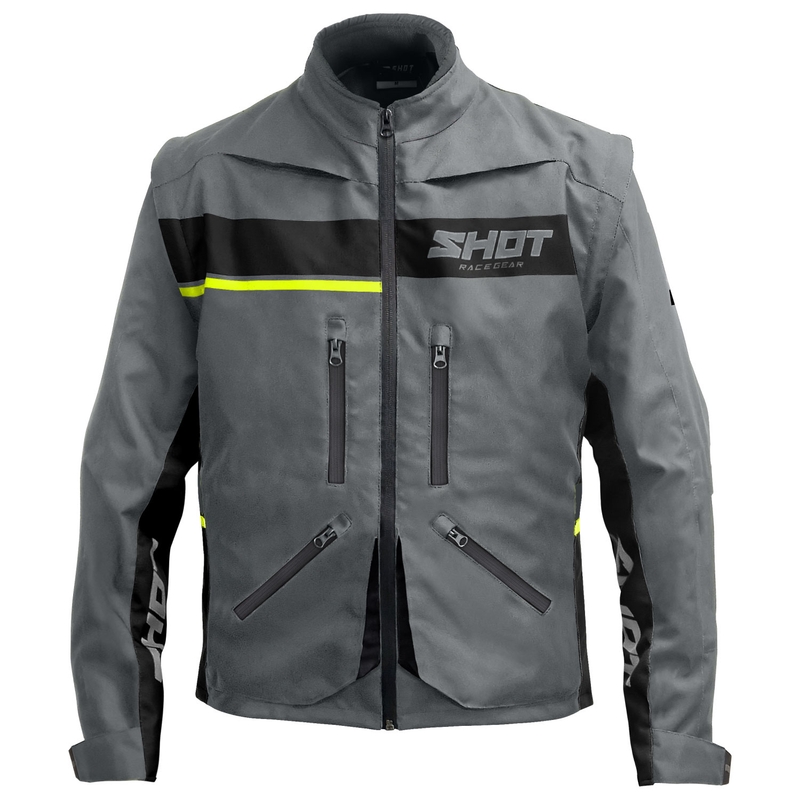 Motoristična jakna Shot Contact Assault 2.0 sivo-fluo rumena