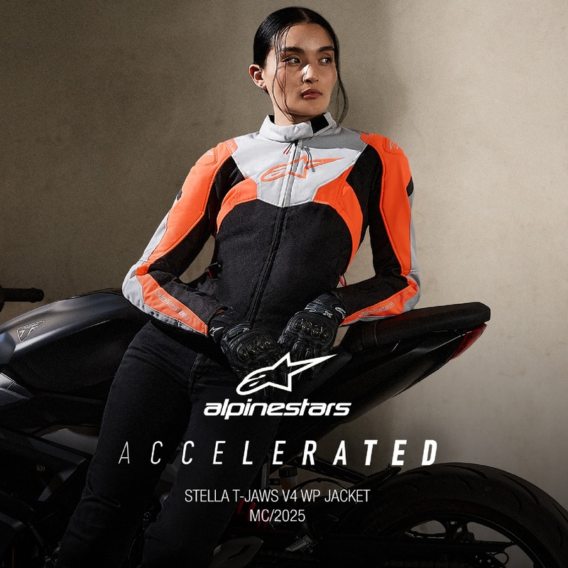 Ženska motoristična jakna Alpinestars Stella T-Jaws 4 Waterproof black-grey-fluo red