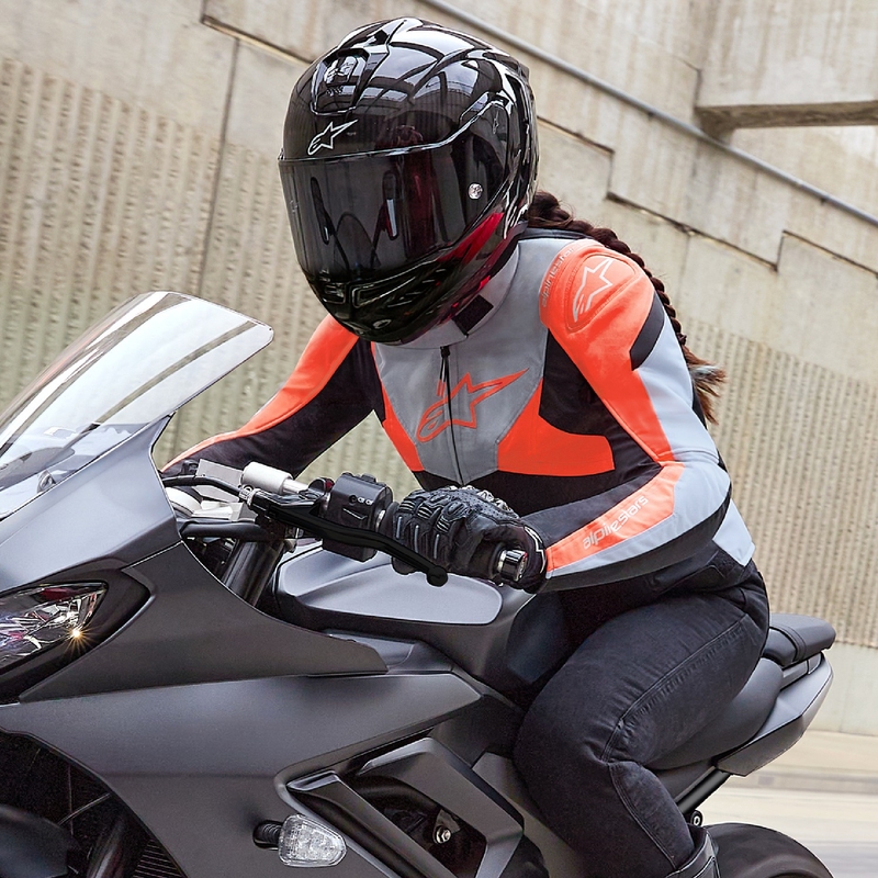 Ženska motoristična jakna Alpinestars Stella T-Jaws 4 Waterproof black-grey-fluo red