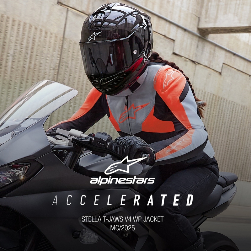 Ženska motoristična jakna Alpinestars Stella T-Jaws 4 Waterproof black-grey-fluo red
