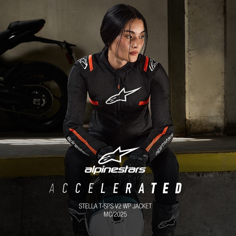 Ženska motoristična jakna Alpinestars Stella T-SPS 2 Waterproof črno-bela-fluo rdeča