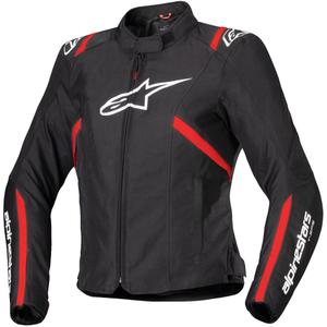 Ženska motoristična jakna Alpinestars Stella T-SPS 2 Waterproof črno-bela-fluo rdeča
