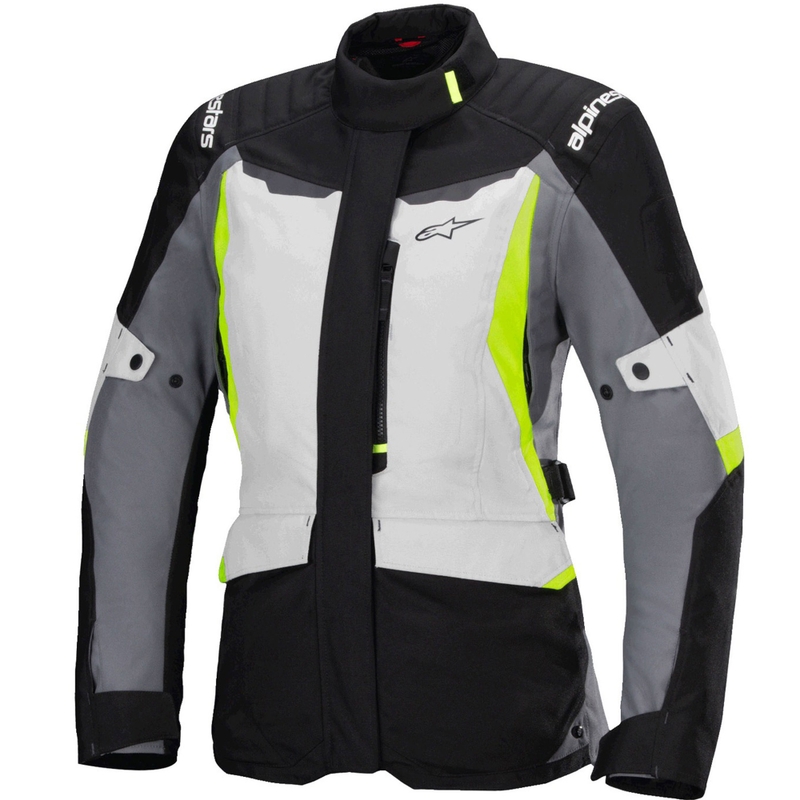 Ženska motoristična jakna Alpinestars Stella ST-1 Waterproof sivo-črna-fluo rumena