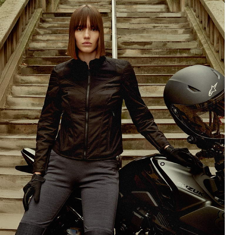 Vodoodporna ženska motoristična jakna Alpinestars Stella Isla črno-črna