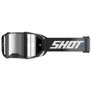 Motokros očala Shot Lite Solid black s srebrnim iridijevim pleksi steklom