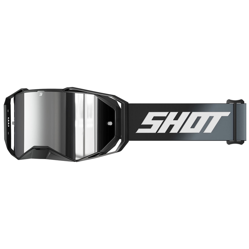 Motokros očala Shot Lite Solid black s srebrnim iridijevim pleksi steklom