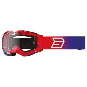 Otroška motokros očala Shot Rocket Kid 2.0 drop patriot s prozornim pleksi steklom