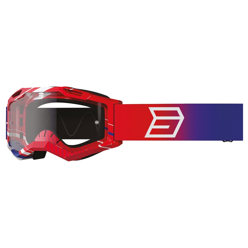 Otroška motokros očala Shot Rocket Kid 2.0 drop patriot s prozornim pleksi steklom