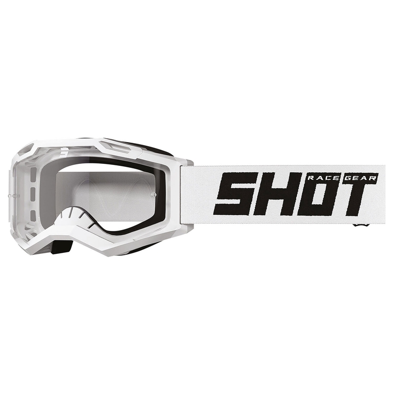 Otroška motokros očala Shot Rocket Kid 2.0 enobarvna bela s prozornim pleksi steklom