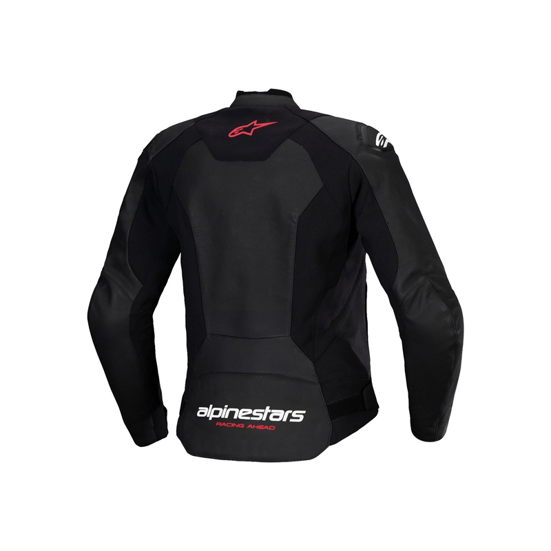 Ženska usnjena motoristična jakna Alpinestars Stella Faster 3 črno-bela-fluo rdeča