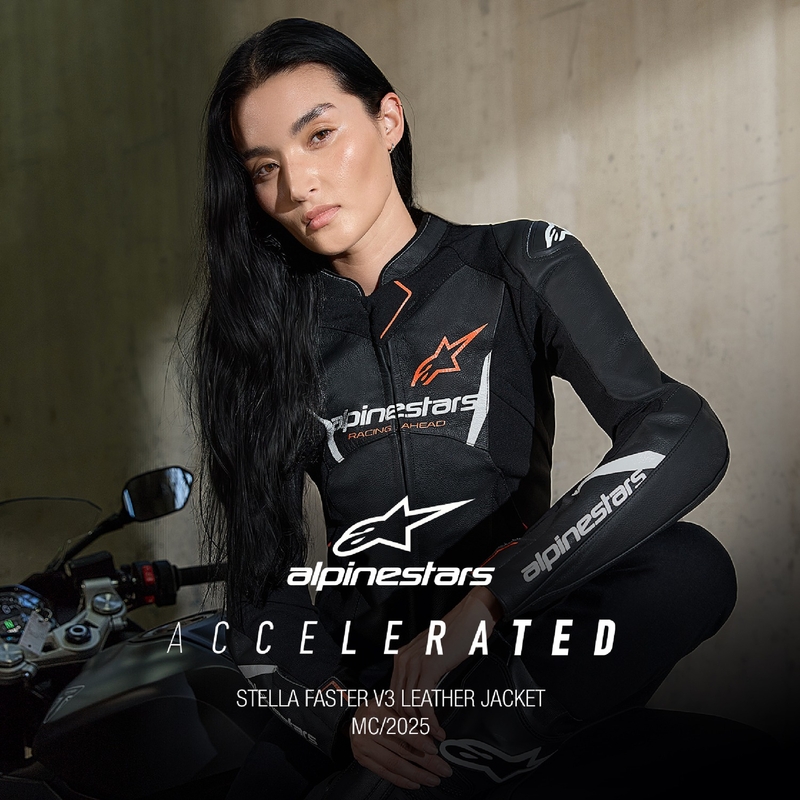 Ženska usnjena motoristična jakna Alpinestars Stella Faster 3 črno-bela-fluo rdeča