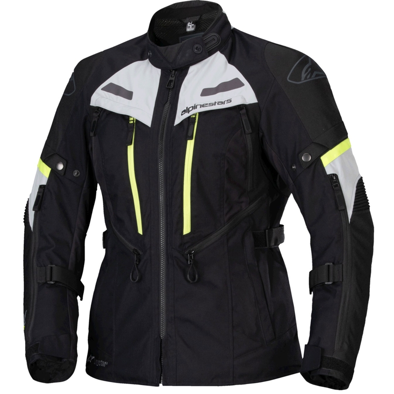 Ženska motoristična jakna Alpinestars Stella Bogota PRO Drystar črno-siva-fluo rumena