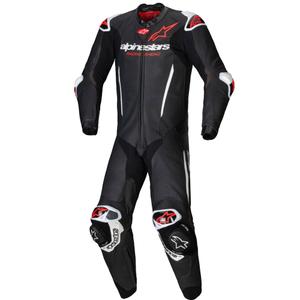 Alpinestars GP-R7 Tech-Air pripravljena/kompatibilna enodelna usnjena motoristična obleka črno-bela-fluo rdeča