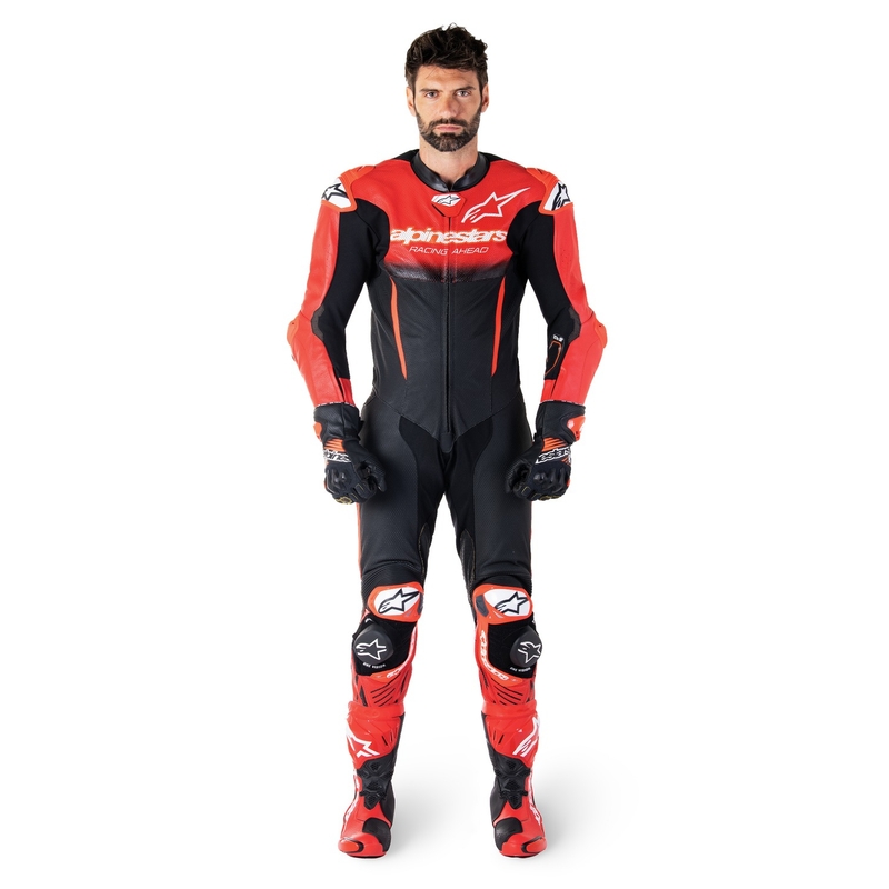 Alpinestars GP-R7 Tech-Air pripravljena/kompatibilna enodelna usnjena obleka črno-rdeča